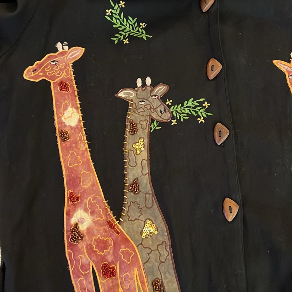 Vintage Raviya Linen African Giraffe Jacket - Picture 7 of 14
